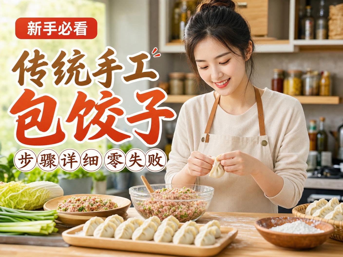 蜜芽-【蜜芽】传统手工包饺子教程传媒演示，步骤详细零失败